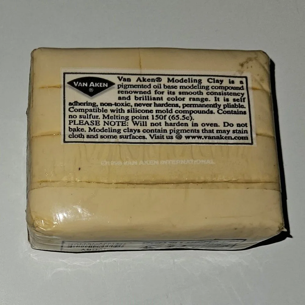 Van Aken Modeling Clay IVORY Weight 1 lb Never Hardens SEALED/NEVER USED
